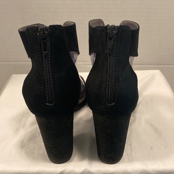 Black Boot Style Chunky Heels - Picture 3 of 4